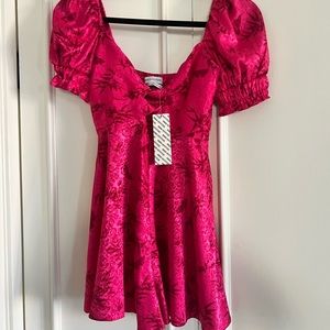 Pink/rose Urban Outfitters satin romper — BRAND NEW